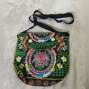 Colorful Embroidered Crossbody Bag